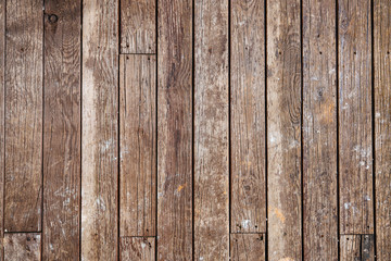 Brown unpainted natural wood with grains for background, banner and texture.