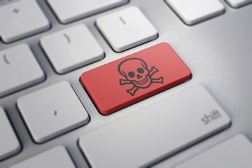 Computer Hacker/Virus Alert. A graphical representation of internet viruses and hacker threats....