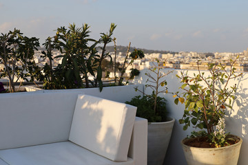 Fototapeta na wymiar View on the roofs of Tunis at sunset, Tunisia