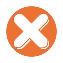 Fototapeta premium x symbol , silhouette style icon