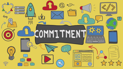 Commitment, Yellow Illustration Graphic Technology Concept