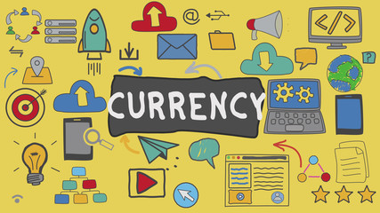 Currency, Yellow Illustration Graphic Technology Concept