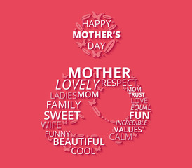 Happy mother's day background created by typography - Vector Illustration