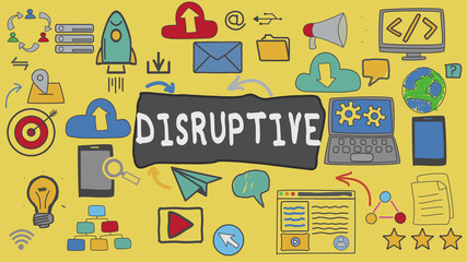 Disruptive, Yellow Illustration Graphic Technology Concept