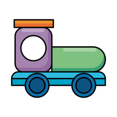cute train child toy flat style icon