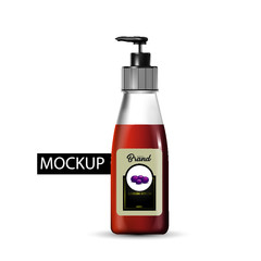 mock-up template bottle of oil, syrup, beverage, glass bottle realist