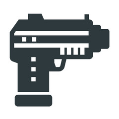 paintball gun black icon on white background