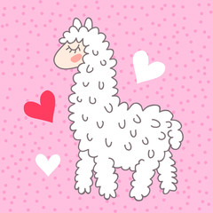 Cute cartoon lama