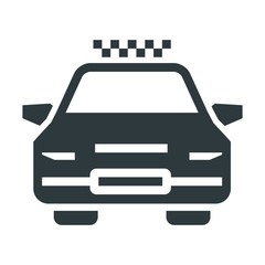 Taxi black icon on white background