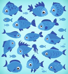 Fototapeta premium Stylized fishes topic image 8