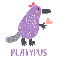 Cute cartoon platypus