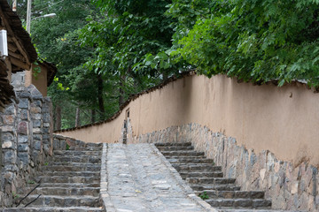stone steps way in village