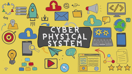 Cyber Physical System, Yellow Illustration Graphic Technology Concept