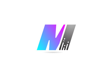 alphabet letter logo M design icon for business and company in black grey and pink