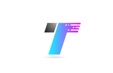 alphabet letter logo T design icon for business and company in black grey and pink