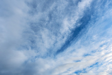 Backgrounds and textures. Blue beautiful sky with clouds.