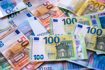 euro banknotes background