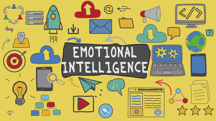 Emotional Intelligence, Yellow Illustration Graphic Technology Concept