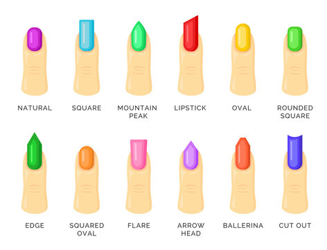 Shape of nails set, professional fingernail art