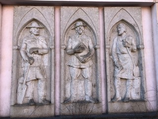 detail of the facade of building
