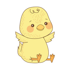 cute little chick easter character