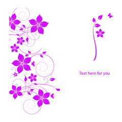 abstract background with flowers and butterflies