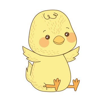 cute little chick easter character