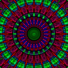 3d effect - abstract colorful mandala design