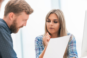 young businesswoman at a meeting with the business team