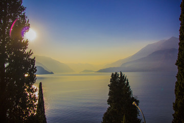 sunset over the lake