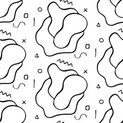 Modern abstract vector seamless pattern. Flat geometric shapes. Template for use in web or print design.