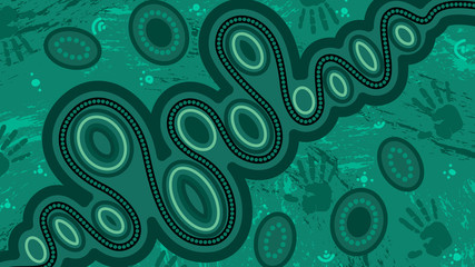 Aboriginal dot art vector background
