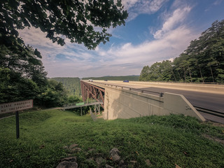 view of famous steel West Virginia Bridge, usa