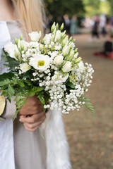 Bride with her bridal bouquet