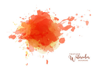 Abstract isolated orange watercolor drops splash