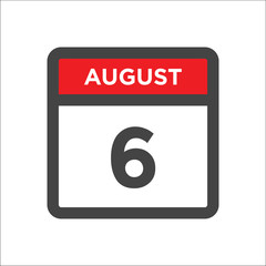 August 6 calendar icon with day of month