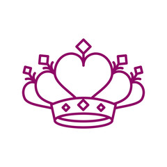 cute crown on white background, line style icon