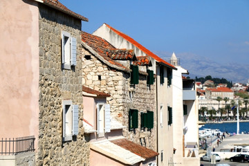 Traditional Mediterranean houses in Split, Croatia. Selective focus. 