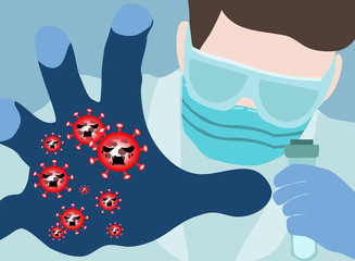 Chemistry corona virus, eliminated virus fighting covid19 stops spread virus against and protect 