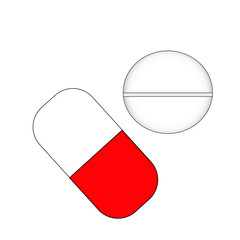  antibiotic pill tablet  and virus  illustration 