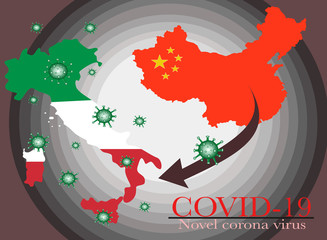 Corona virus spread from China to italy covid19 spread against and protect 