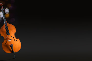 Double bass on dark ground for concert poster