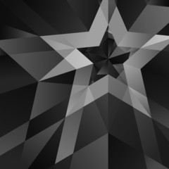 Black Star with the verge on the abstract background