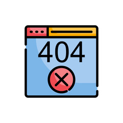Error Page icon Vector illustration Outline Filled Design and Development style icon 