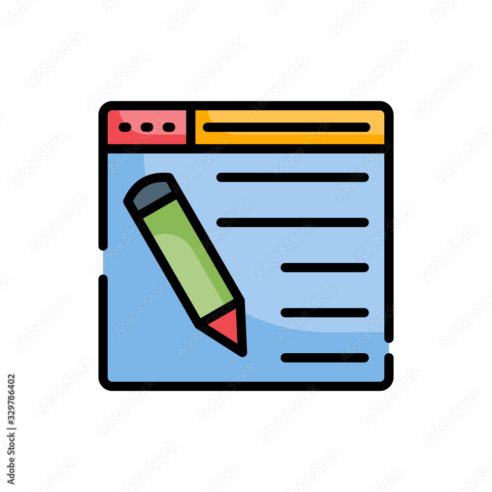 Poster web design icon vector illustration outline filled design and development style icon
