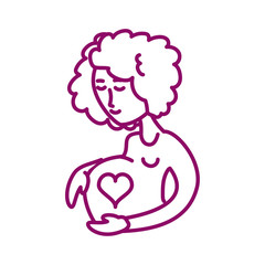 pregnant woman, line style icon