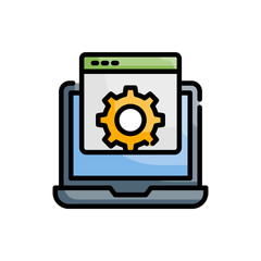 Web Setting icon Vector illustration Outline Filled Design and Development style icon 