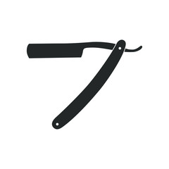 Straight razor icon. Straight razor for shaving graphic sign isolated on white background. Barber symbol. Vector illustration