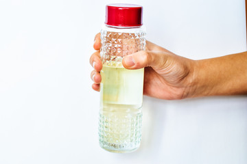 Use cologne alcohol for disinfection to viruses. Put cologne alcohol to clean hands.