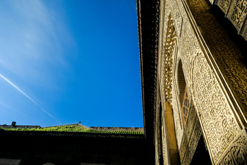 mosque in fes morocco, photo as background